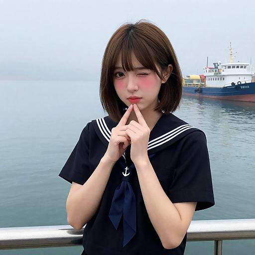 Misty Harbor Admiral Playful Serafuku Wink