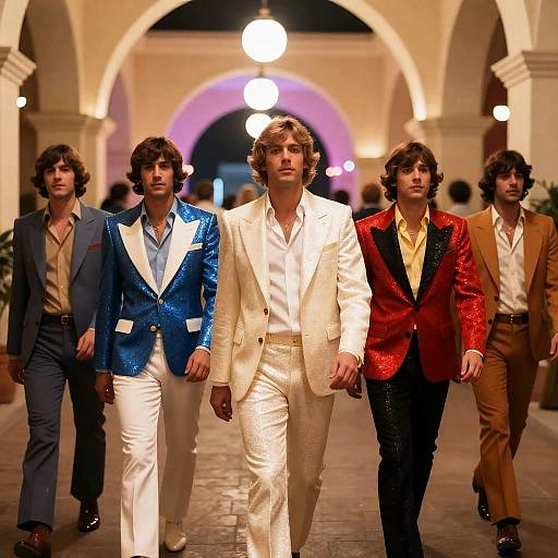 1970s Glamour: Men in Colorful Suits