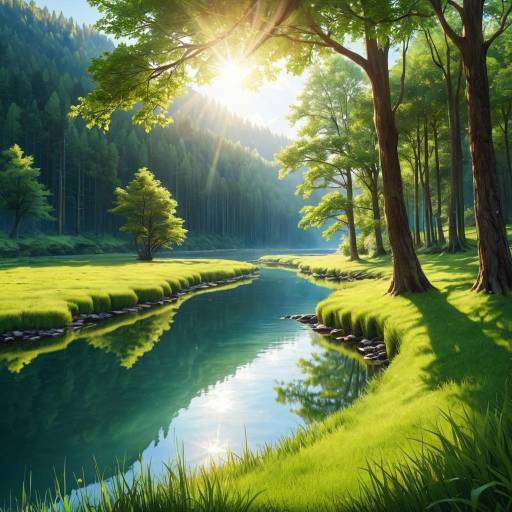 Scenic Nature with Trees and Water
