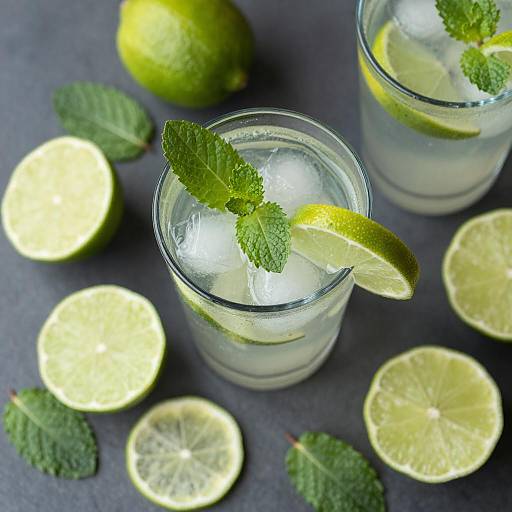Fresh Mojito with Lime and Mint