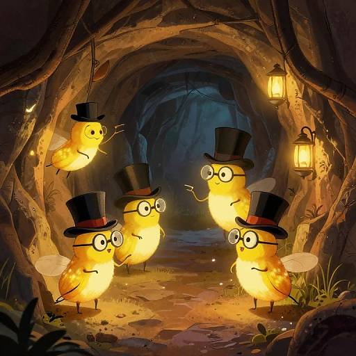 Whimsical Fireflies in Philosophical Tunnel
