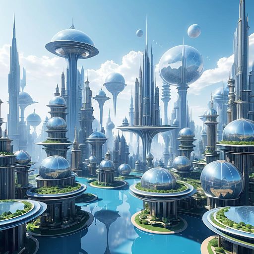 Futuristic Floating City in the Sky Futuristic Floating City in the Sky