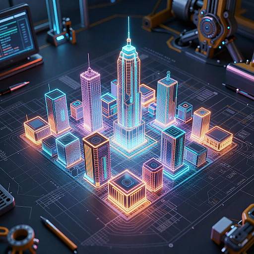 Futuristic AI Architectural Blueprints