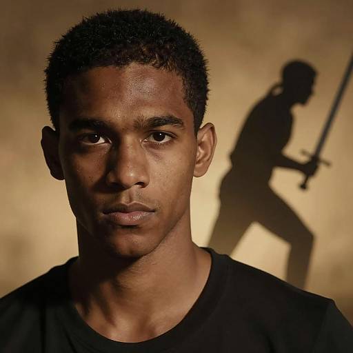 Dramatic Portrait with Silhouetted Action