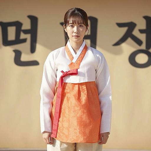 Iconic Asian Woman in Traditional Hanbok