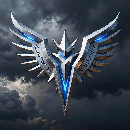 Futuristic Valkyrie Logo with Nordic Runes