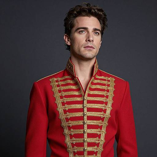 Man in Red Jacket with Gold Trimmings