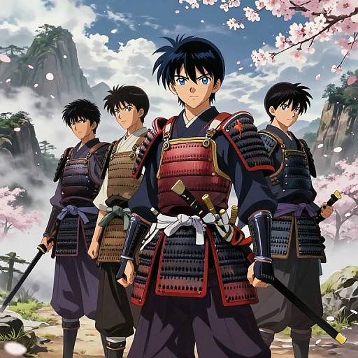 Anime Samurai Boys on Misty Mountain