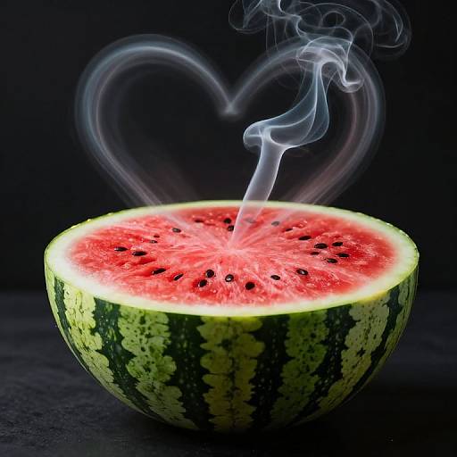 Juicy Seedless Watermelon with Heart Smoke