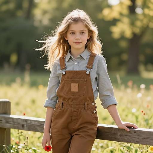 Confident Girl in Sunlit Field