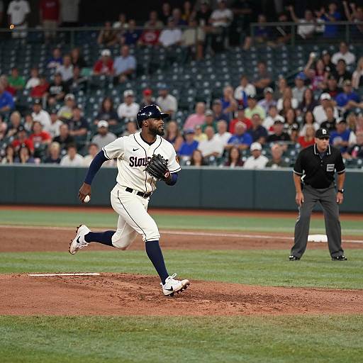 Dynamic Baseball Celebration in the Stadium