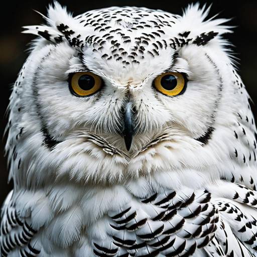 Close-up of Snowy Owl with Intense Gaze