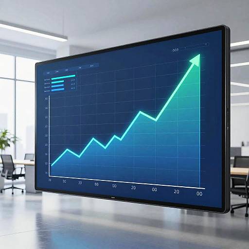 Futuristic Upward Trend Chart Display