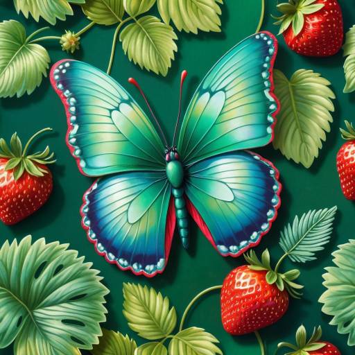 Petite Butterfly on Strawberry Delight Petite Butterfly on Strawberry Delight