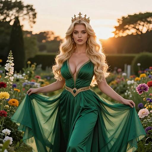 Blonde Queen in Sunset Garden