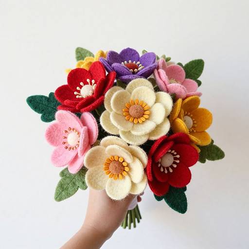 Vibrant Handcrafted Felt Wedding Bouquet