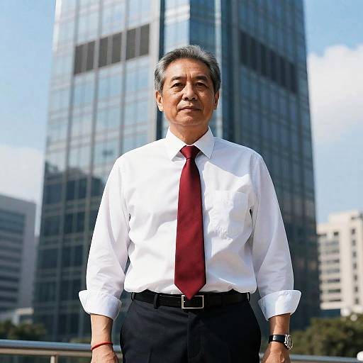 Professional Middle-Aged Man in Business Attire Outdoors