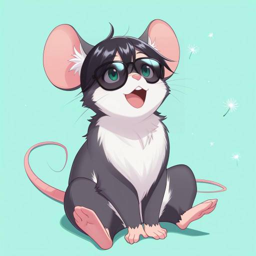 Teenage Mouse Gazing at Dandelion Fluff Teenage Mouse Gazing at Dandelion Fluff