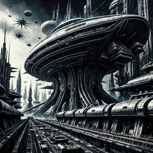 Biomechanical Alien City Inspired by H.R. Giger