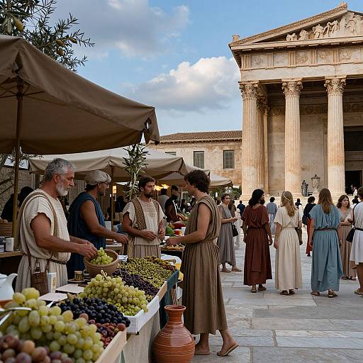 Ancient Greece Bustling Marketplace Scene