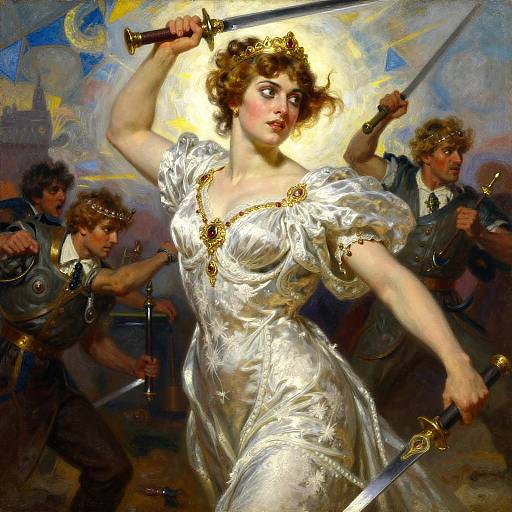 Fierce Warrior Queen Oil Painting