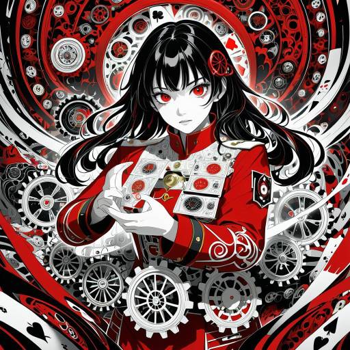 Dynamic Anime Character with Mechanical Elements