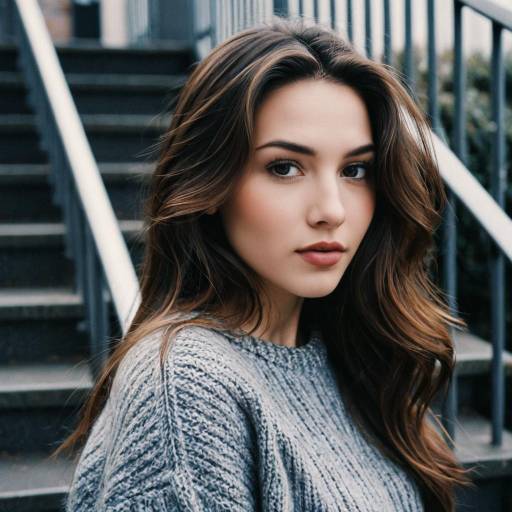 Young Woman Portrait on Stairs