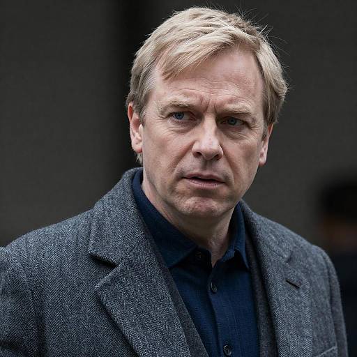 Intense Portrait of Concerned Man