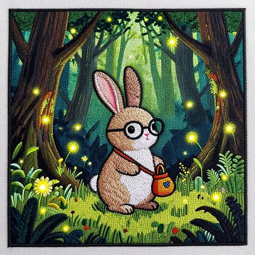 Cute Rabbit Enters Magical Forest