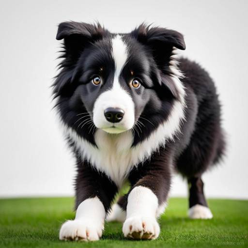 Fluffy Black Border Collie Rugby Ball