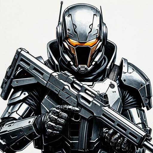 Cyborg Bounty Hunter Concept Art Portrait