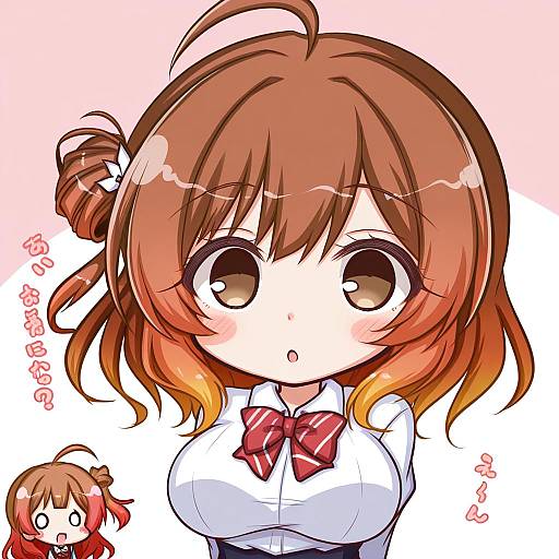 Illustration of Hanami ume, gakuen idolmaster in the style of Komakoma (magicaltale)