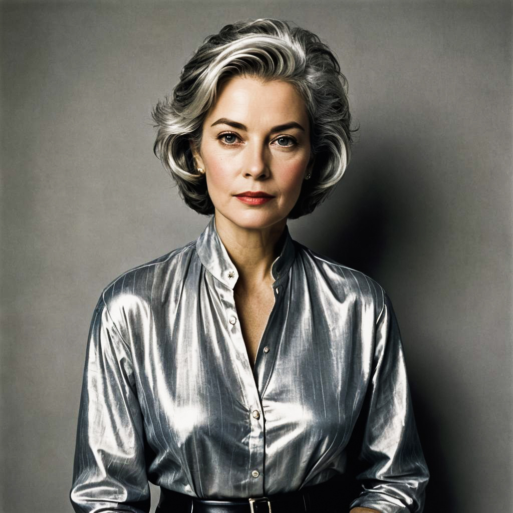 Stylish Vogue Portrait of Middle-Aged Woman