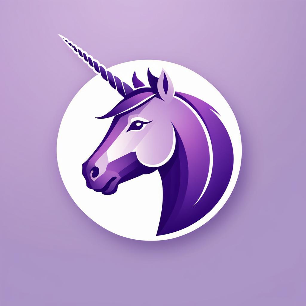 Minimalist Purple Unicorn Logo Design