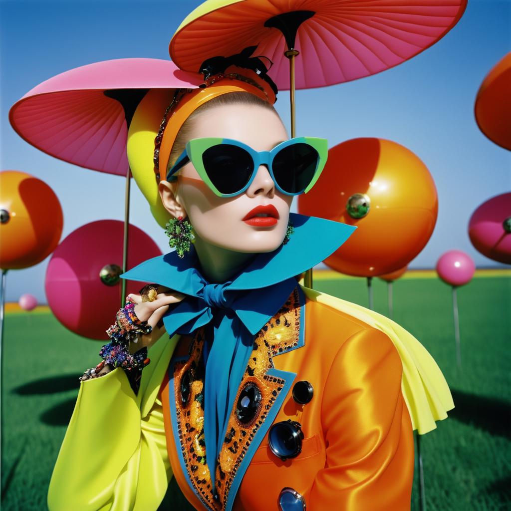 Vibrant Surreal Fashion Portrait in Couture