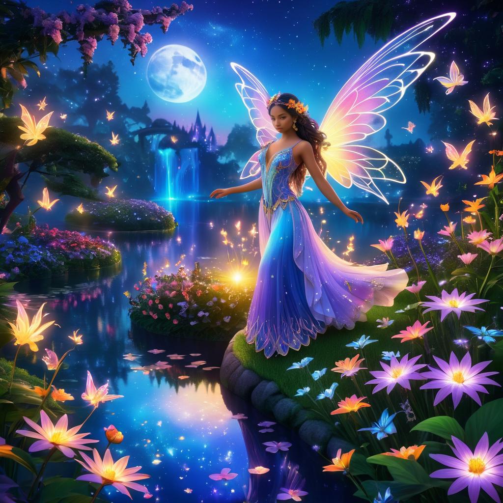 Enchanting Fairy in Twilight Garden