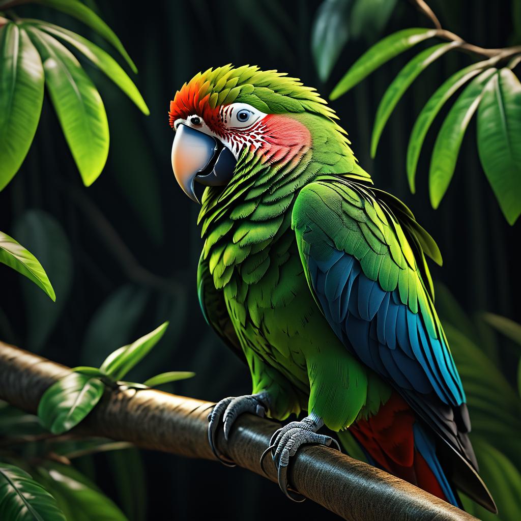 Hyper-Realistic Parrot Close-Up Photography