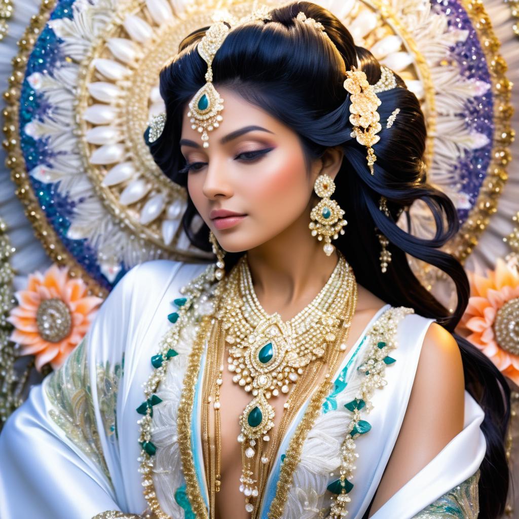 Glamorous South Asian Model in Kimono