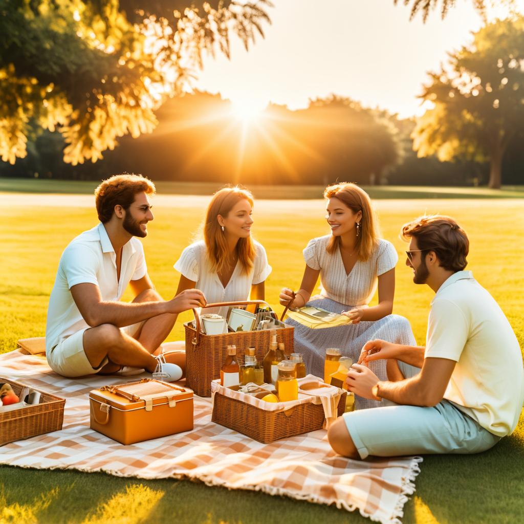 Vintage Picnic Vibes in Golden Hour