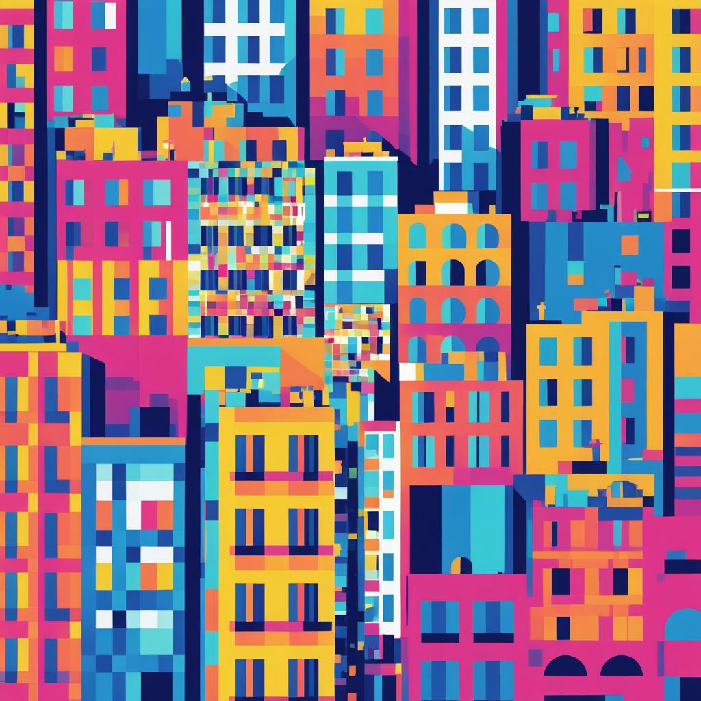 Playful Pop Art Barcelona Cityscape