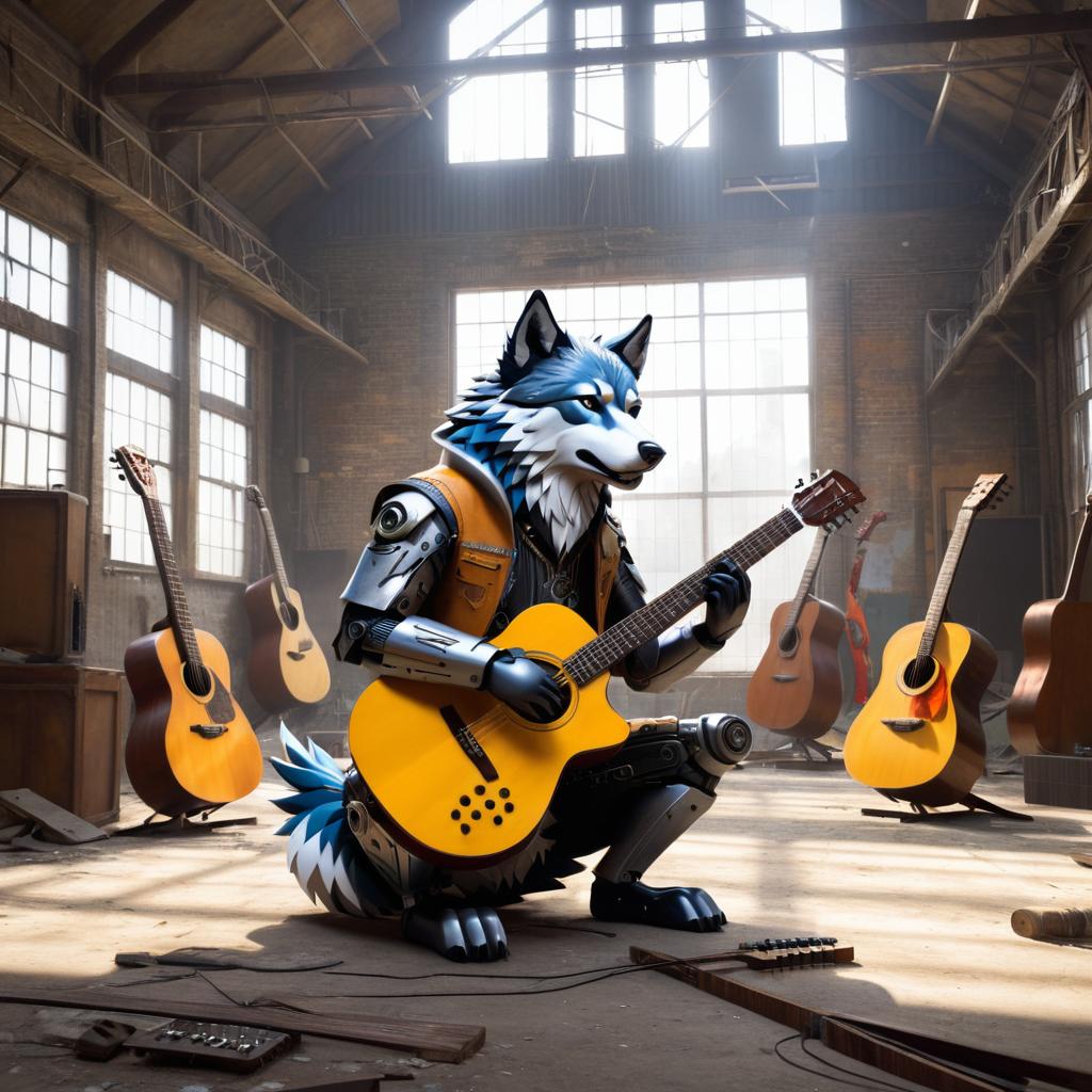 Mechanical Wolf-Guitar Fusion in Warehouse