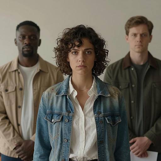 Tense Meeting in Dimly Lit Room