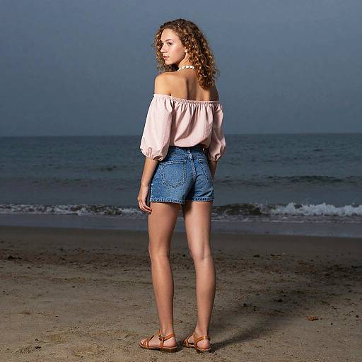 Poised Teen Fashion at Dawn Beach