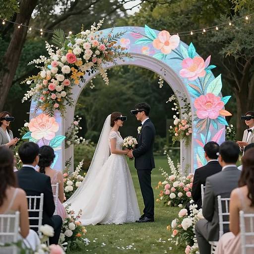 Serene AI Wedding Ceremony Outdoors