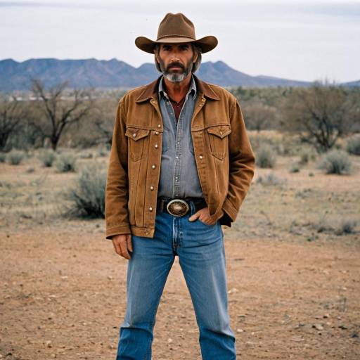 Middle-aged Man in Cowboy Outfit Outdoors