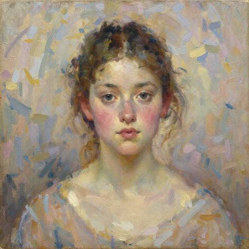 Serene Impressionist Portrait of Teen Girl