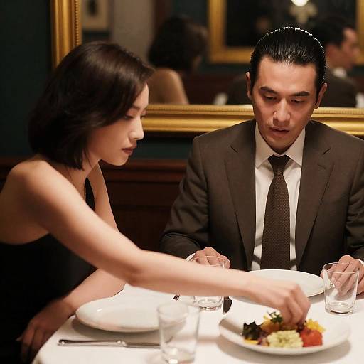 Intimate Restaurant Scene with a Couple