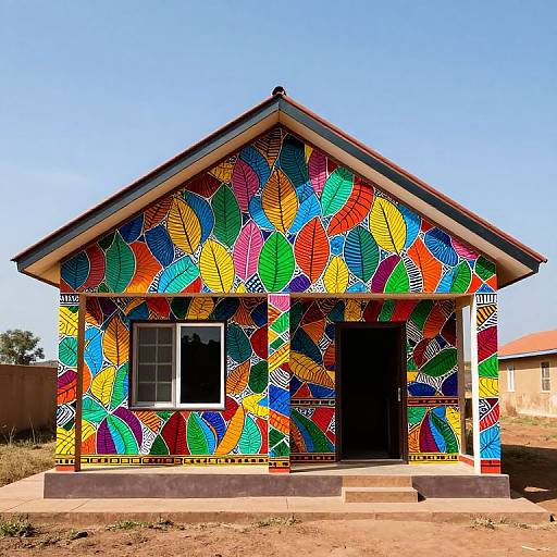 Vibrant Ndebele-Inspired Colorful House