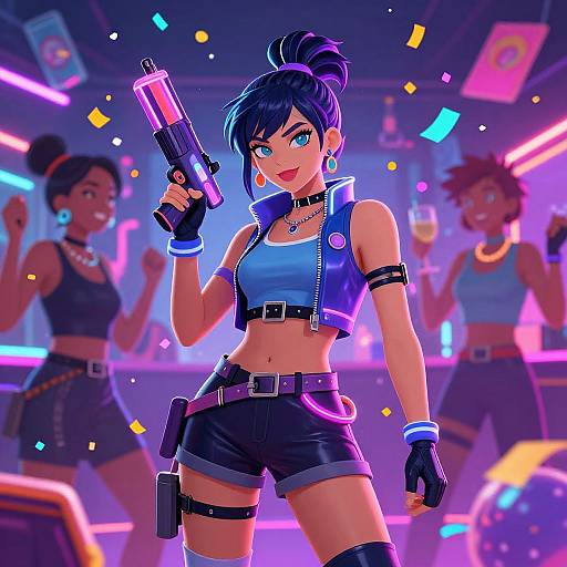 Cyberpunk Festive Party Scene