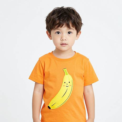 Confident Child in Bright Orange Outfit